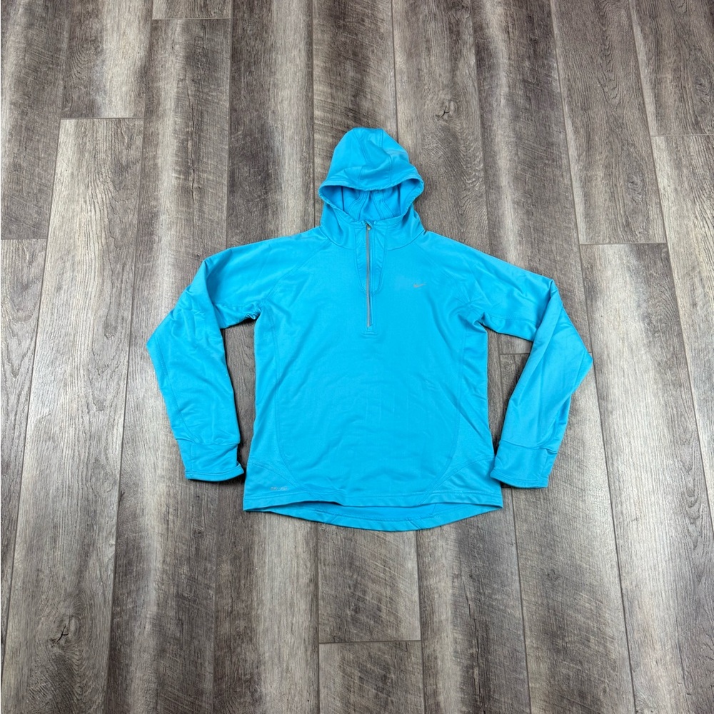 Nike Blue Hooded Quarter-Zip